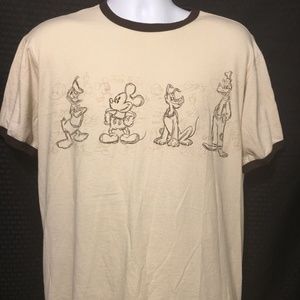 MENS' DISNEY STORE "SKETCH CHARACTERS" SHIRT, LG